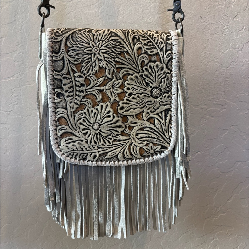 Floral Fringe Crossbody Bag